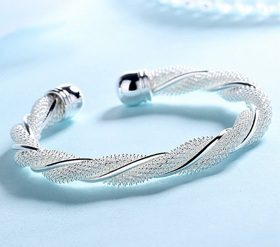 Minimalist Twisted Open Cuff Bracelet – Minimalist Adjustable Silver Bracelet for Women – Elegant Everyday Jewelry for Women