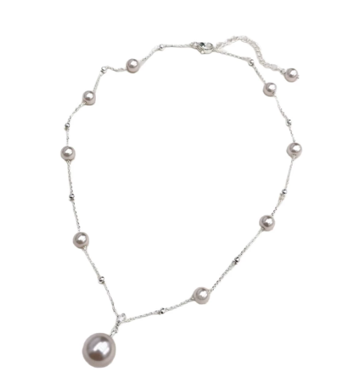 Minimalist Minimalist Pearl Chain Necklace – Beaded Pearl Pendant Necklace for Women – Elegant Everyday Jewelry for Women