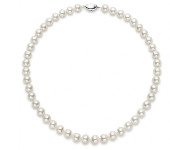 Minimalist Classic Pearl Strand Necklace – Minimalist Round Pearl Beaded Necklace for Women – Elegant Everyday Jewelry for Women