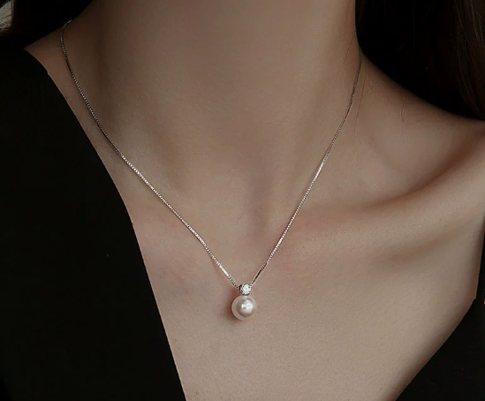 Minimalist Minimalist Pearl Pendant Necklace – Delicate Pearl Drop Necklace for Women – Elegant Everyday Jewelry for Women