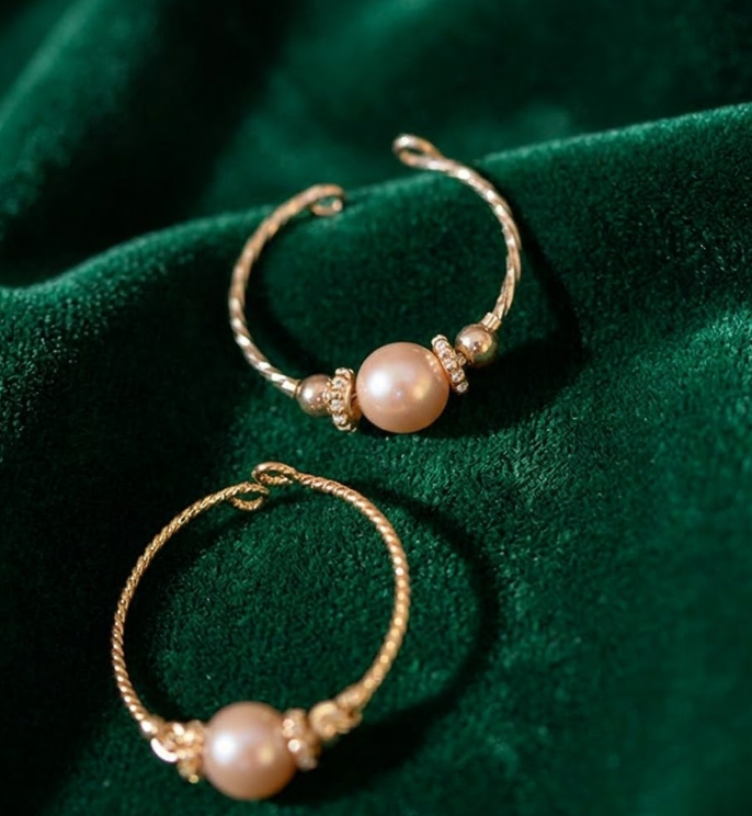 Minimalist Minimalist Pearl Open Ring – Adjustable Gold Plated Ring for Women – Elegant Everyday Jewelry for Women