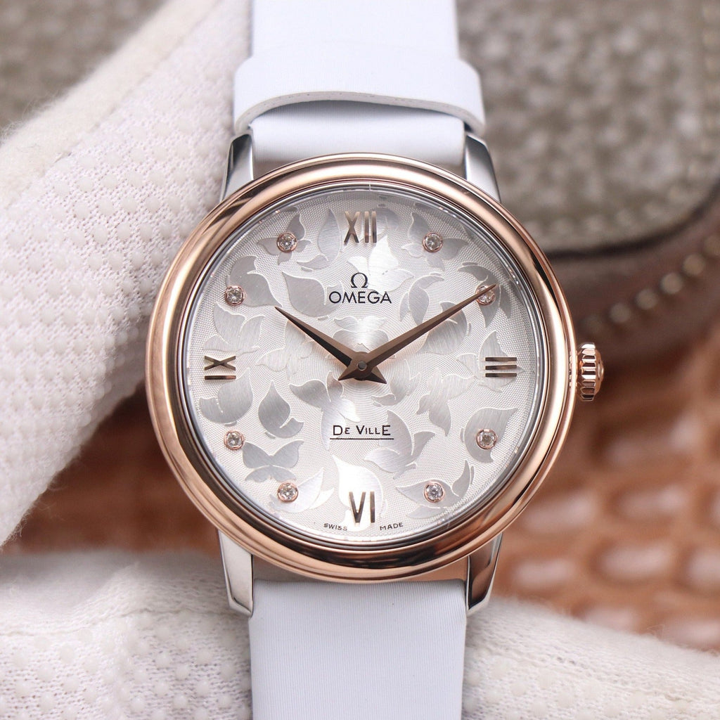 DE VILLE PRESTIGE 32 ROSE GOLD WHITE DIAL
