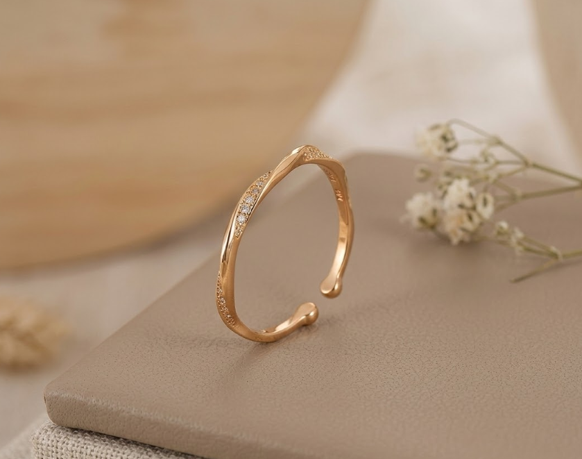 Minimalist Minimalist Gold Adjustable Ring – Elegant Open Band Ring for Women – Elegant Everyday Jewelry for Women