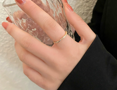 Minimalist Minimalist Gold Adjustable Ring – Elegant Open Band Ring for Women – Elegant Everyday Jewelry for Women