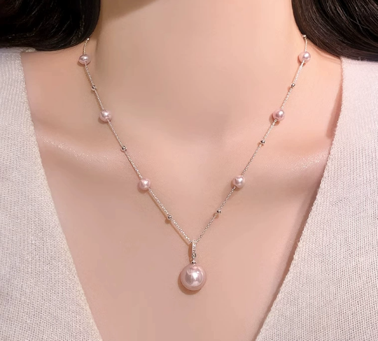 Beaded Pearl Chain Necklace