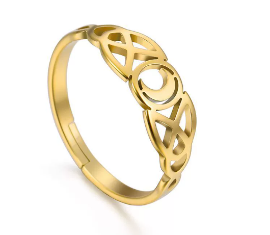 Minimalist Minimalist Geometric Adjustable Ring – Stainless Steel Open Ring for Women – Elegant Everyday Jewelry for Women