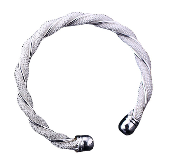 Minimalist Twisted Open Cuff Bracelet – Minimalist Adjustable Silver Bracelet for Women – Elegant Everyday Jewelry for Women