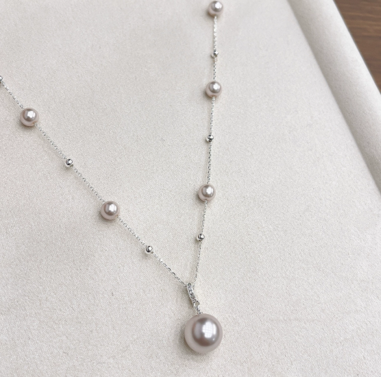 Minimalist Minimalist Pearl Chain Necklace – Beaded Pearl Pendant Necklace for Women – Elegant Everyday Jewelry for Women